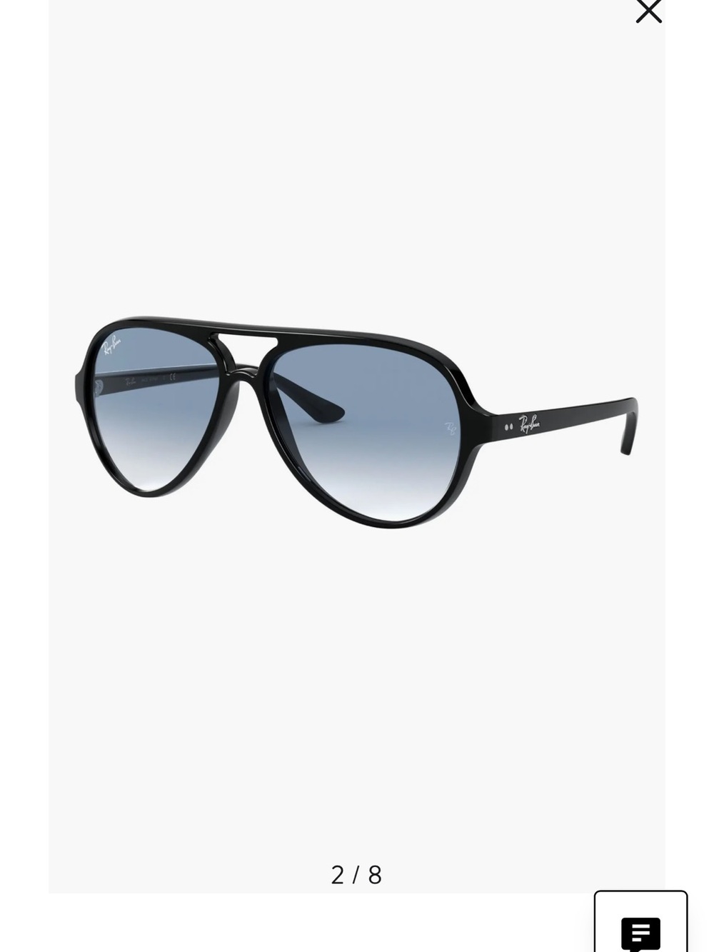 Ray-Ban Cats 5000 59mm Gradient Aviator Black Frame Sunglasses - Picture 13 of 13
